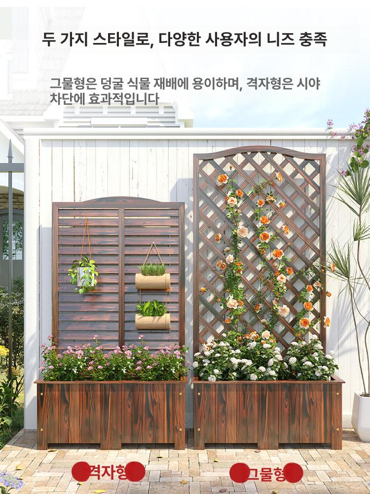 야외파티션 울타리 파티션 이동식 야외 가림막 공간분리 칸막이 루버 깊이 방부 60x180cm 5중 대형 - 상세 이미지 2