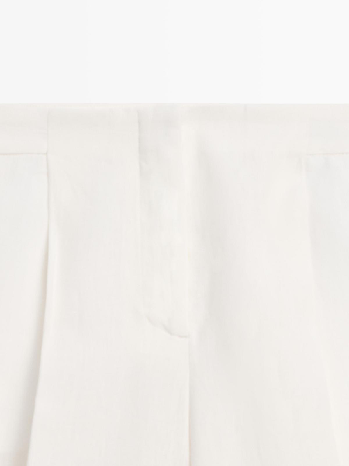 마시모두띠 테크니컬 린넨 와이드 슬랙스 팬츠 5034/768 OFF WHITE 이미지 6