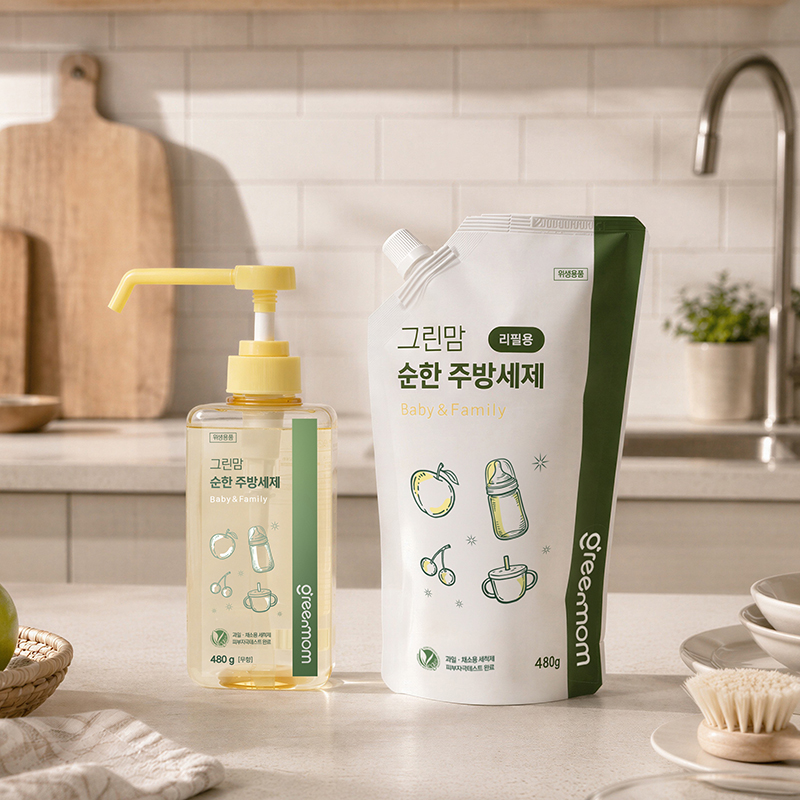 그린맘 순한 젖병 세정제 480g 주방세제 - 상품 이미지