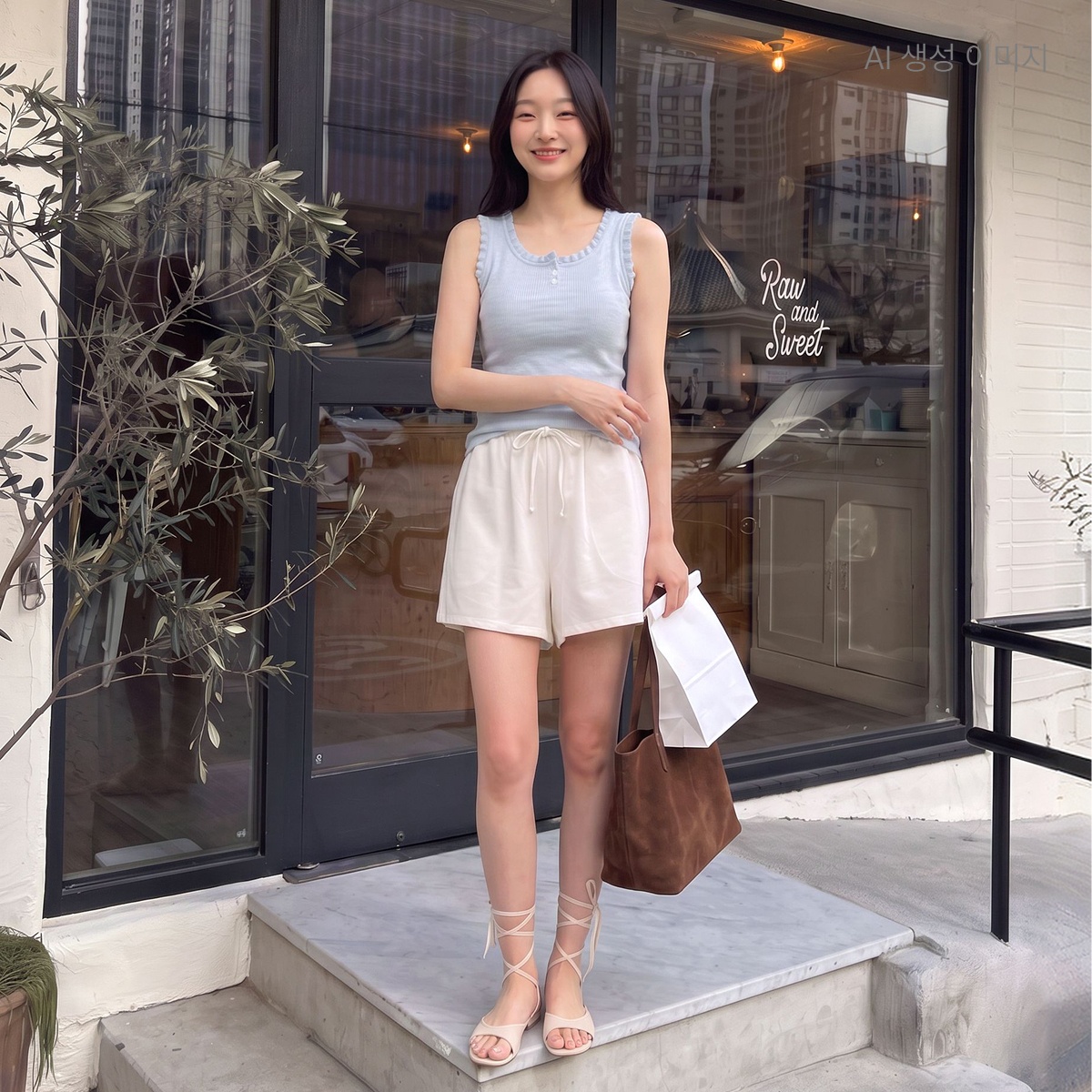 로엠 데님 밴딩 쇼츠 RMTWG26RT1 - 상세 이미지 3