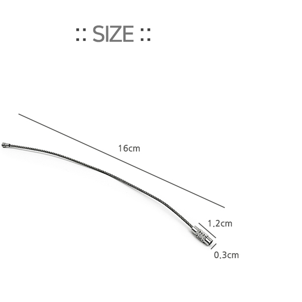 심플디자인데일리템열쇠고리 미니멀감성휴대용와이어키링 스텐아웃도어키체인 15cm - 상세 이미지 3