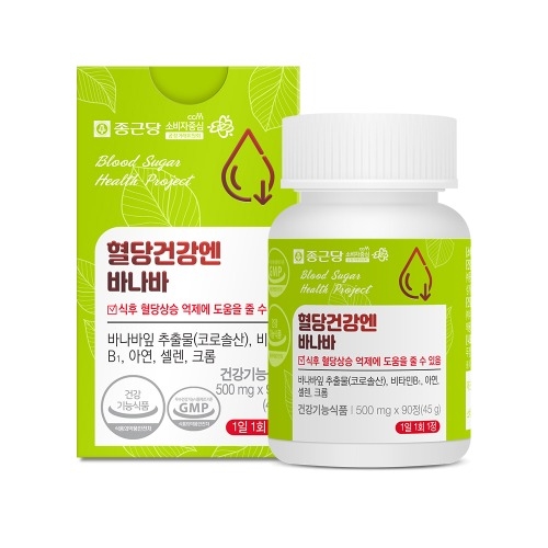 혈당건강엔 바나바 500mg 90정, 1개 - 상품 이미지