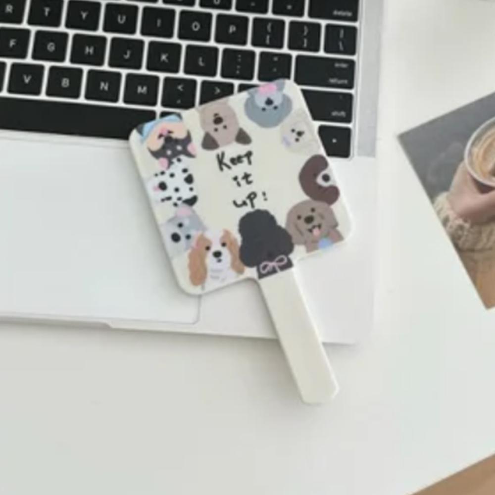여행용 캐릭터미니손거울 사각 휴대용손거울 네모 손잡이거울 - 상품 이미지