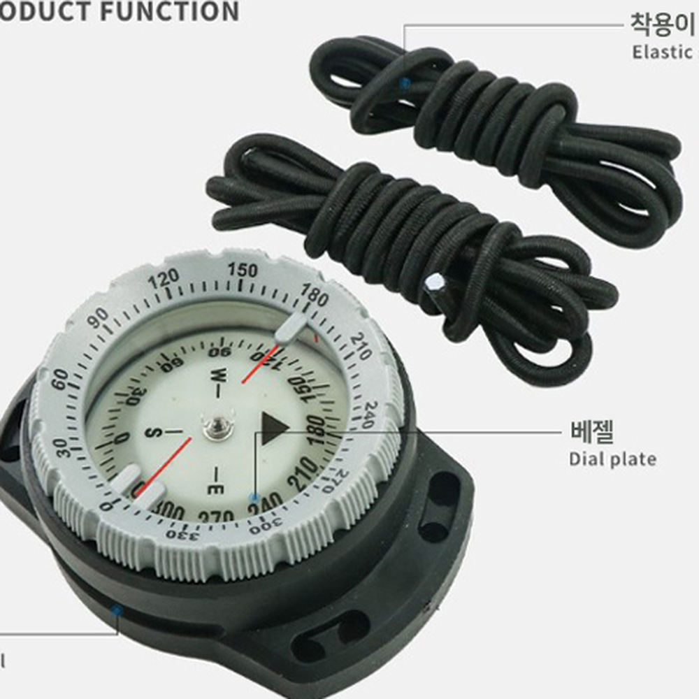 옐로우컬러수중탐색스쿠버나침반 번지줄잠수용수중나침반 초보자용다이버장비 - 상세 이미지 4