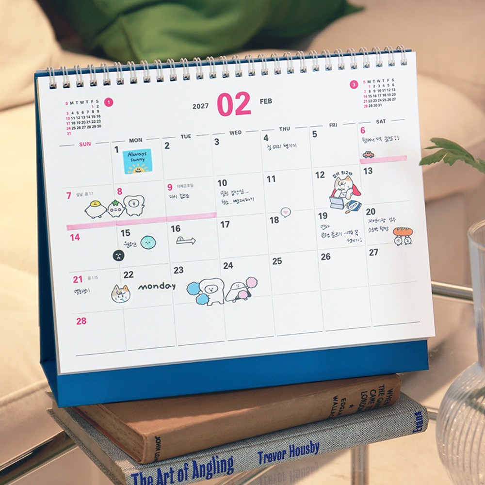 2027년 탁상달력 27년 데스크 캘린더 스케줄러 2027 인디고 프리즘 - 상품 이미지