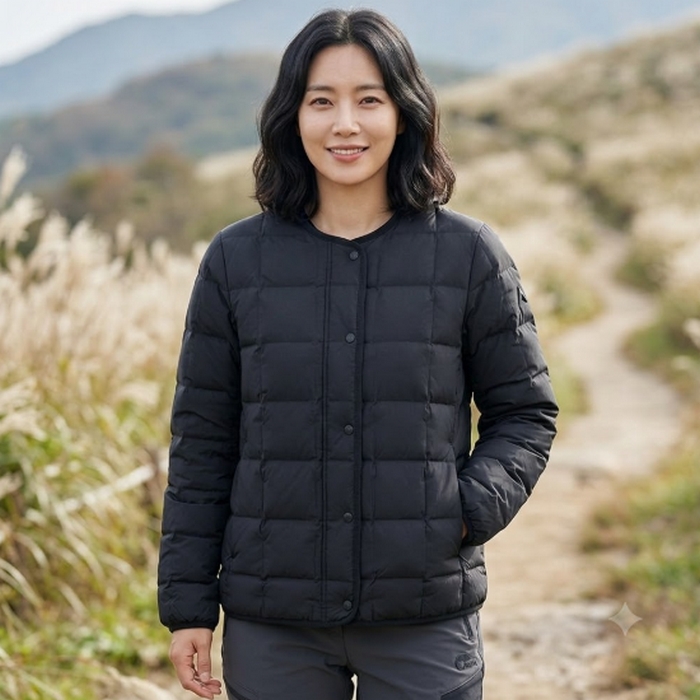 네파 여성 간절기 초겨울 플라켓 미들 레이어 경량 구스다운 패딩점퍼 - 상품 이미지