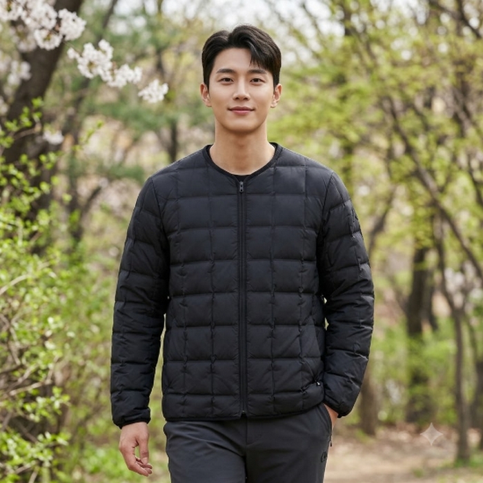 네파 남성 간절기 프리미엄 퀼팅 패턴 아우터 경량 구스다운 패딩점퍼 - 상품 이미지