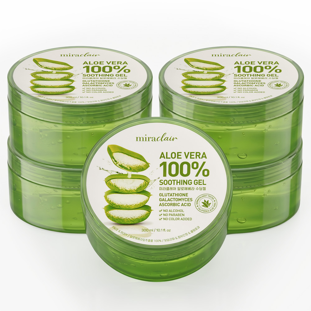순도100% 촉촉 수분광채 무알콜 수딩젤 고보습 진정 쿨링겔 알로에베라 300ml, 5개 - 상품 이미지