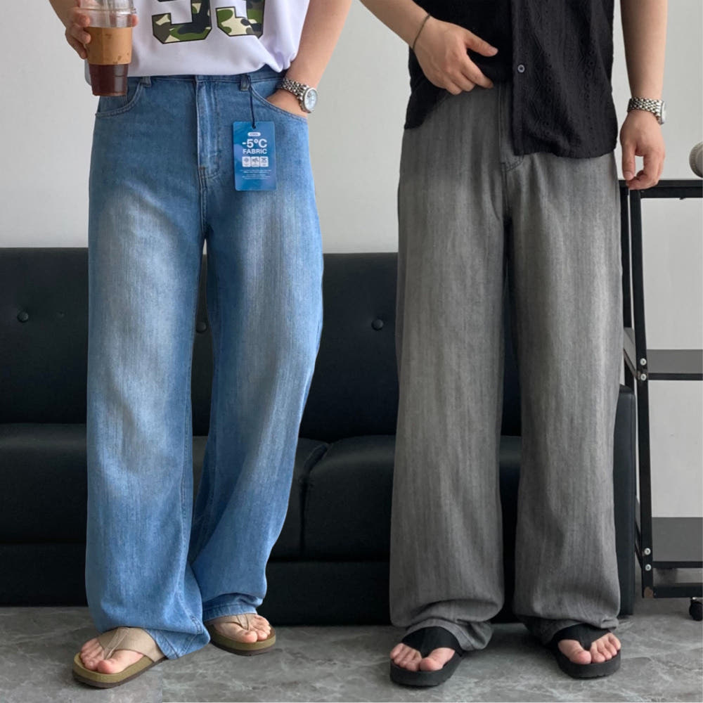 헤세드옷장 남자청바지 COOL 여름 S-3XL 뒷밴딩 세미와이드 데님팬츠