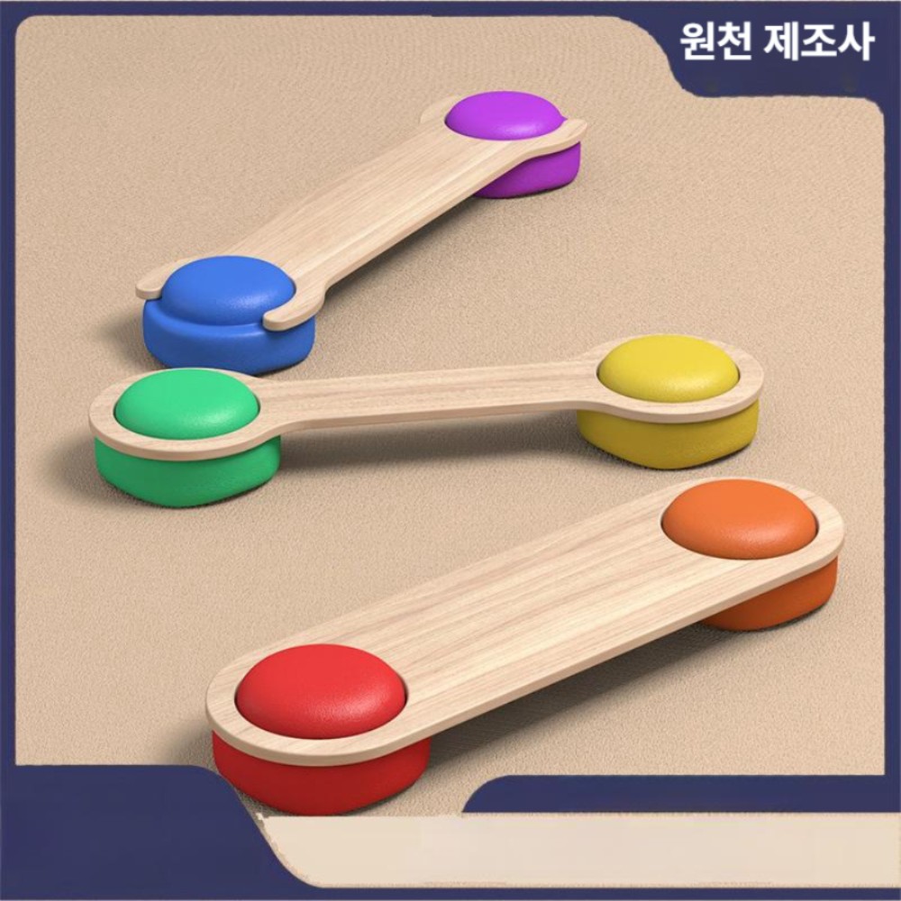감각통합 균형보드  체육 놀이 교구 유치원 신체 활동 불규칙형 우드 3 피스 세트 12mm 제외 - 상품 이미지