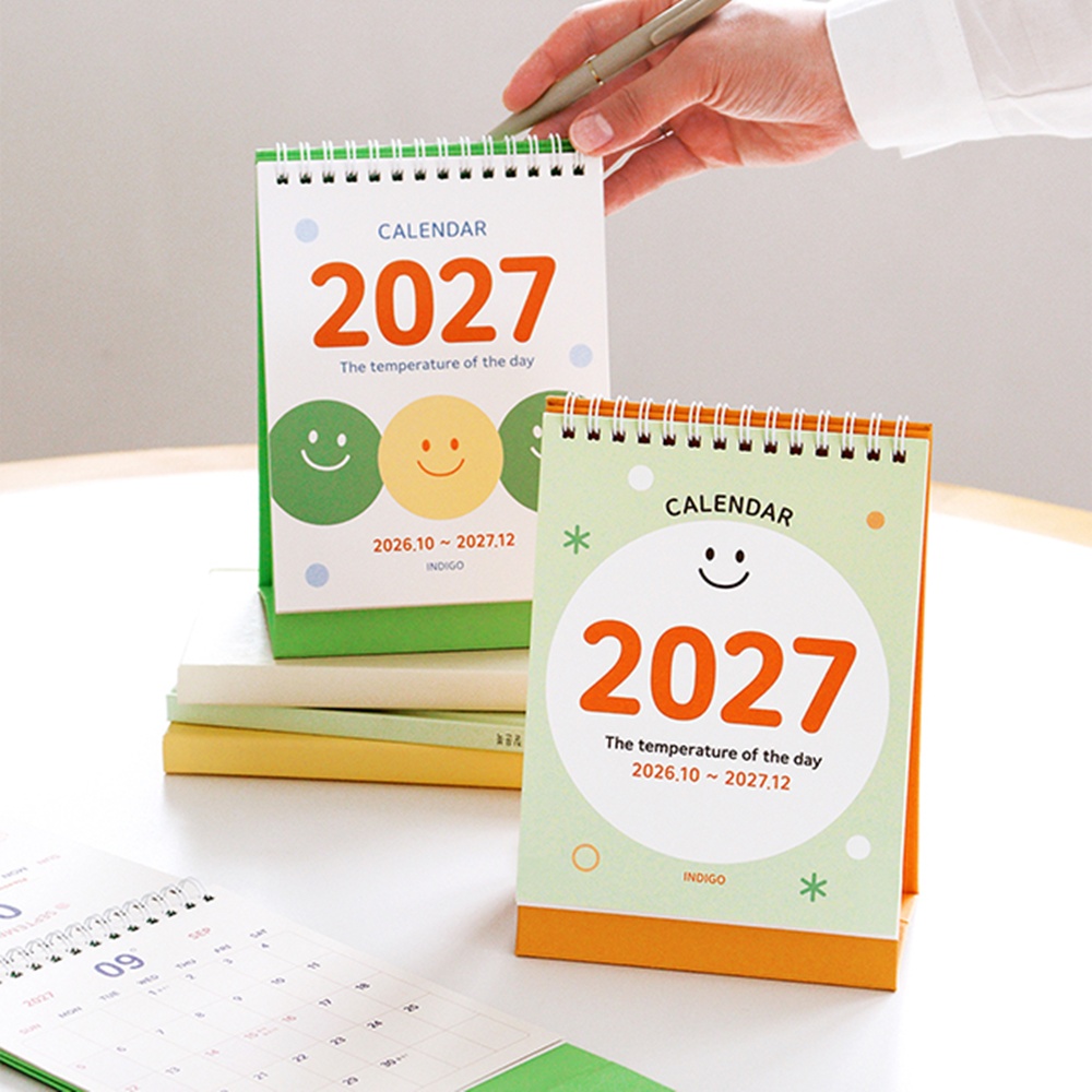 2027년 미니 달력 탁상 27년 귀여운 작은 달력 오렌지 데스크캘린더 - 상세 이미지 2