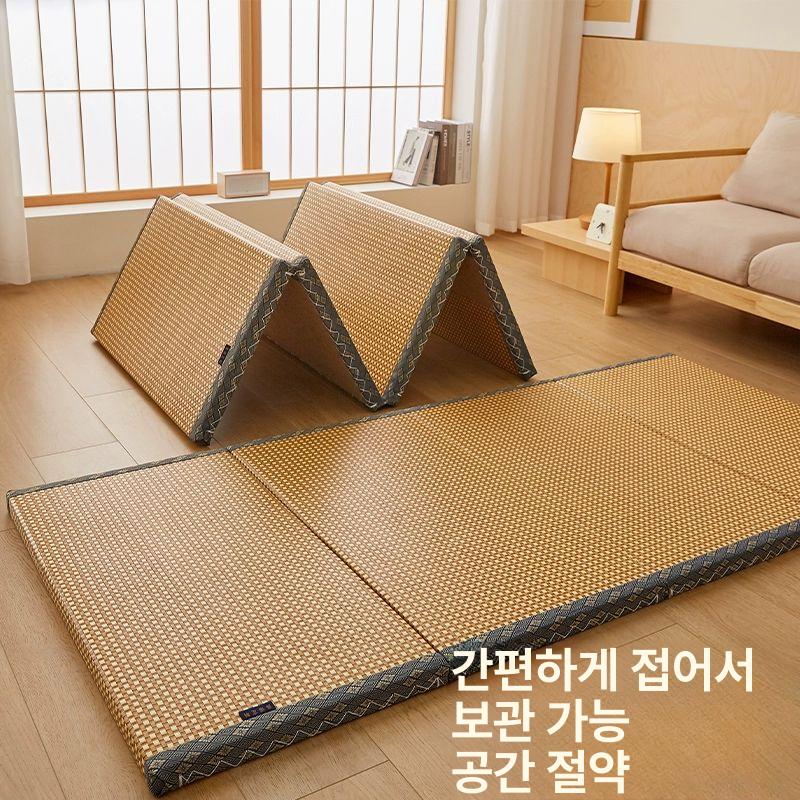 다다미매트 사계절 여름 접이식 카페트 거실 우통 3cm 블루 60x180cm - 상세 이미지 4