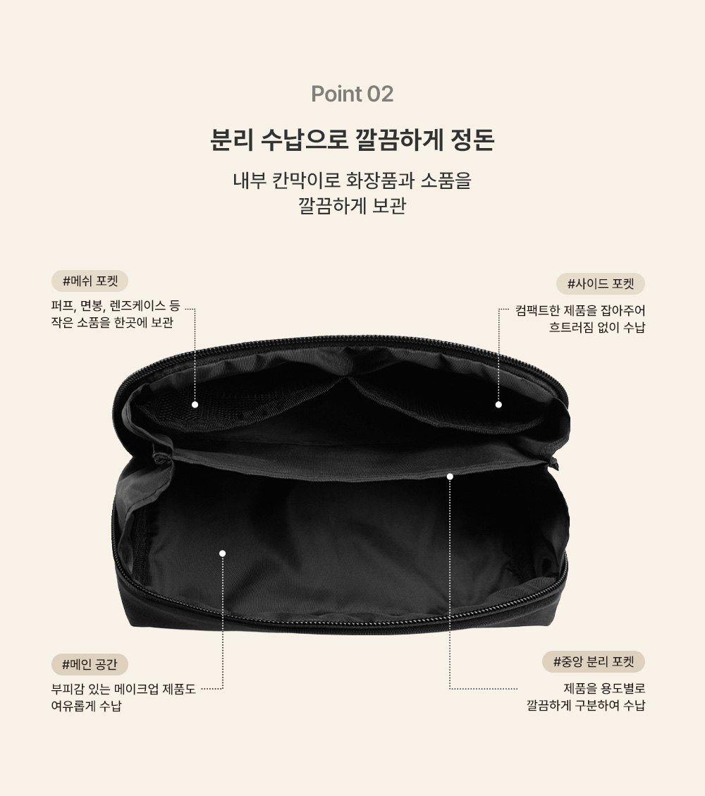 too cool for school black multi pouch korean