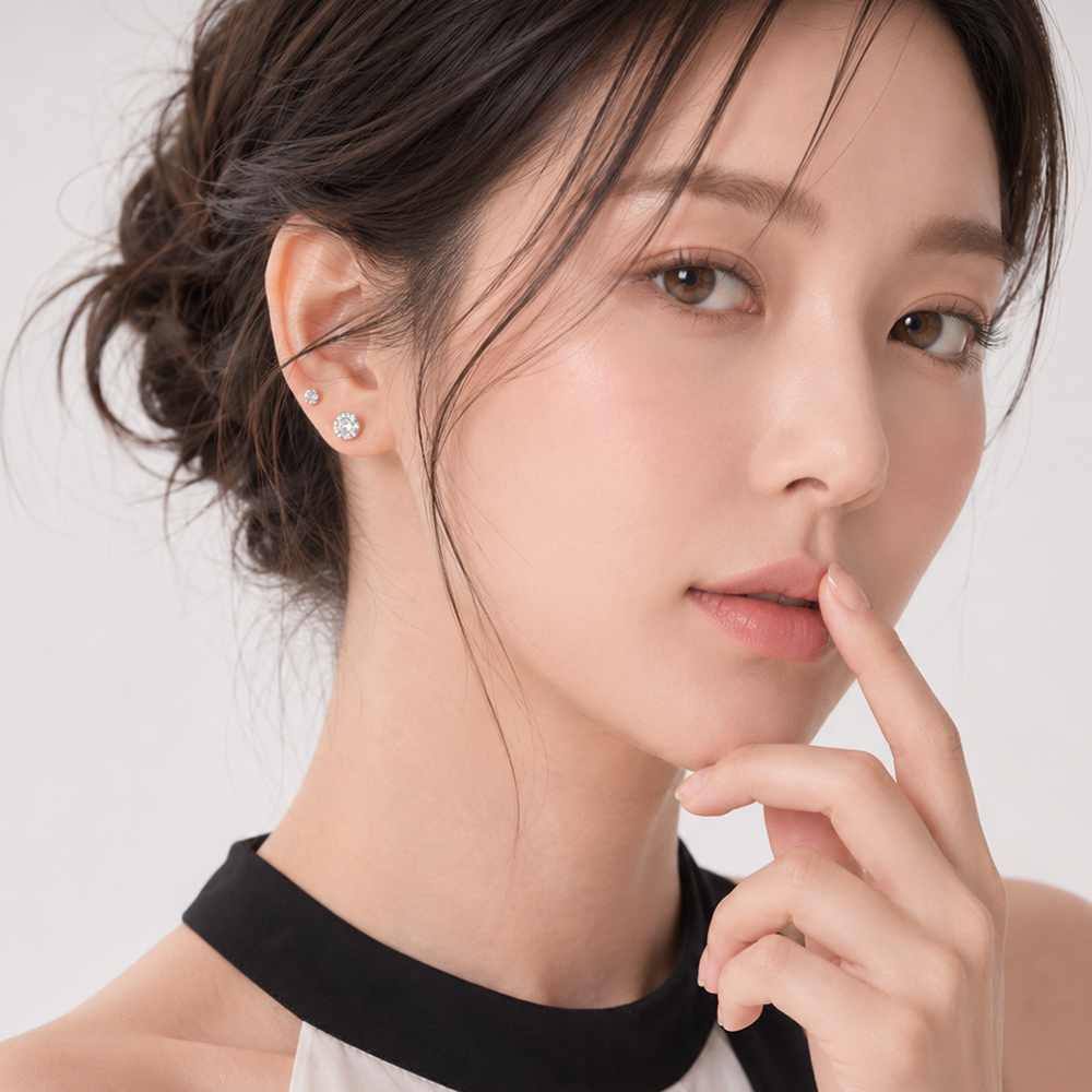 14K 모이사나이트 랩 다이아 고급형 1캐럿 5부 3부 귀걸이 이미지 8