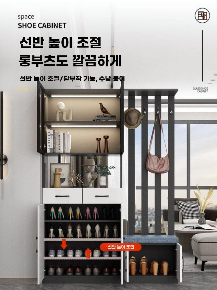 파티션 수납장 선반 공간분리 현관 신발장 틈새 다용도 80cm 직접 설치 - 상세 이미지 2