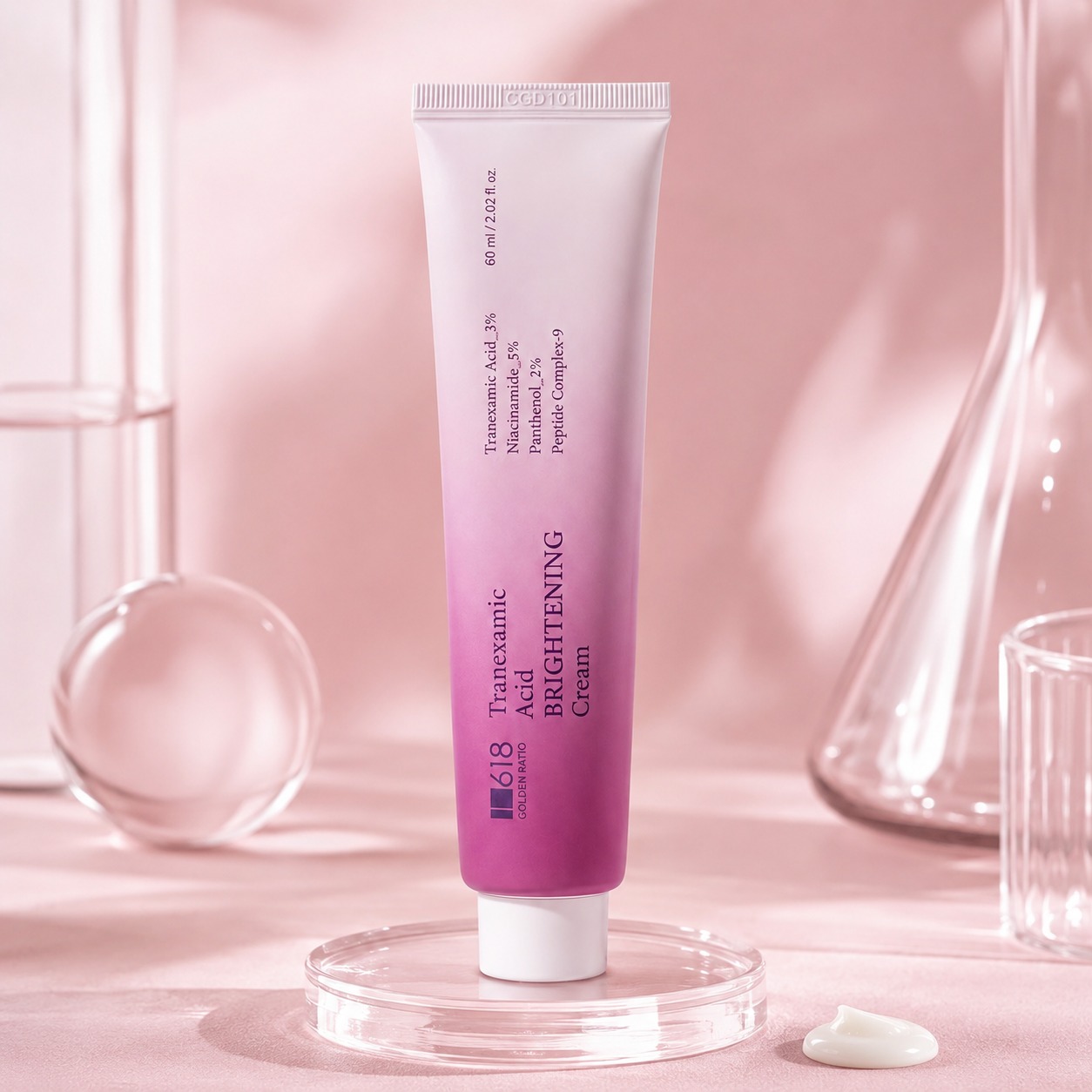 1.618 트라넥삼산 브라이트닝 크림 멜라제로 판테놀 미백 60ml, 1개 이미지 6
