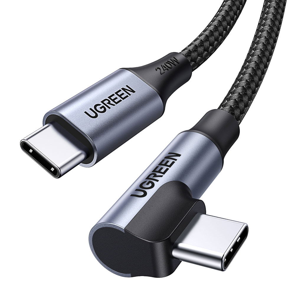 유그린 240W PD 90도 C타입 to C타입 초고속 충전케이블 1m L536 - 상품 이미지