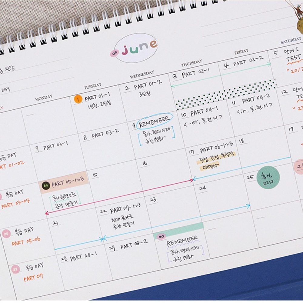 어린왕자 2027년 대형 탁상달력 A4 27년 큰 달력 업무용 스케줄 데스크캘린더 이미지 6