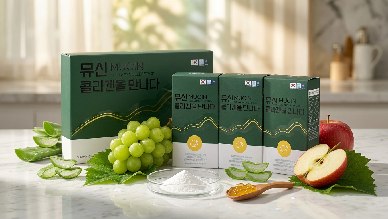 뮤신 콜라겐을 만나다. 달팽이추출분말 피쉬콜라겐 젤리스틱 30P (10포 X 3박스) - 상세 이미지 3