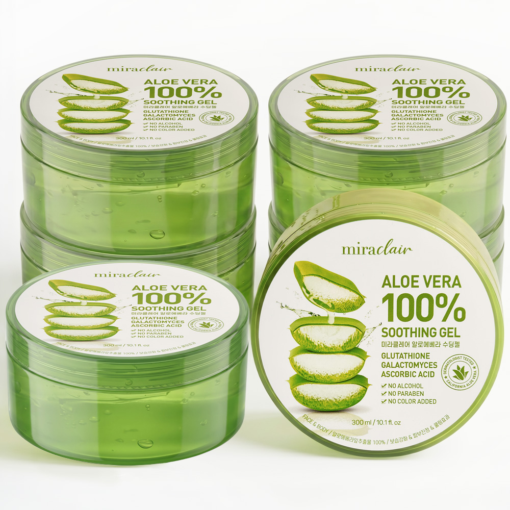순도100% 촉촉 수분광채 무알콜 수딩젤 고보습 진정 쿨링겔 알로에베라 300ml, 6개 - 상품 이미지
