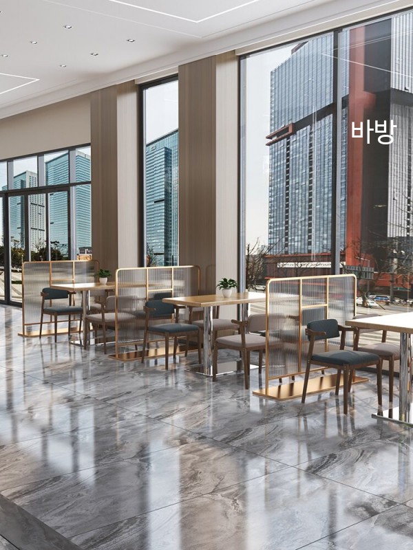 업소용 파티션 식당 가벽 공간분리 칸막이 호프집 음식점1. 골드 100x30x100 - 상세 이미지 5