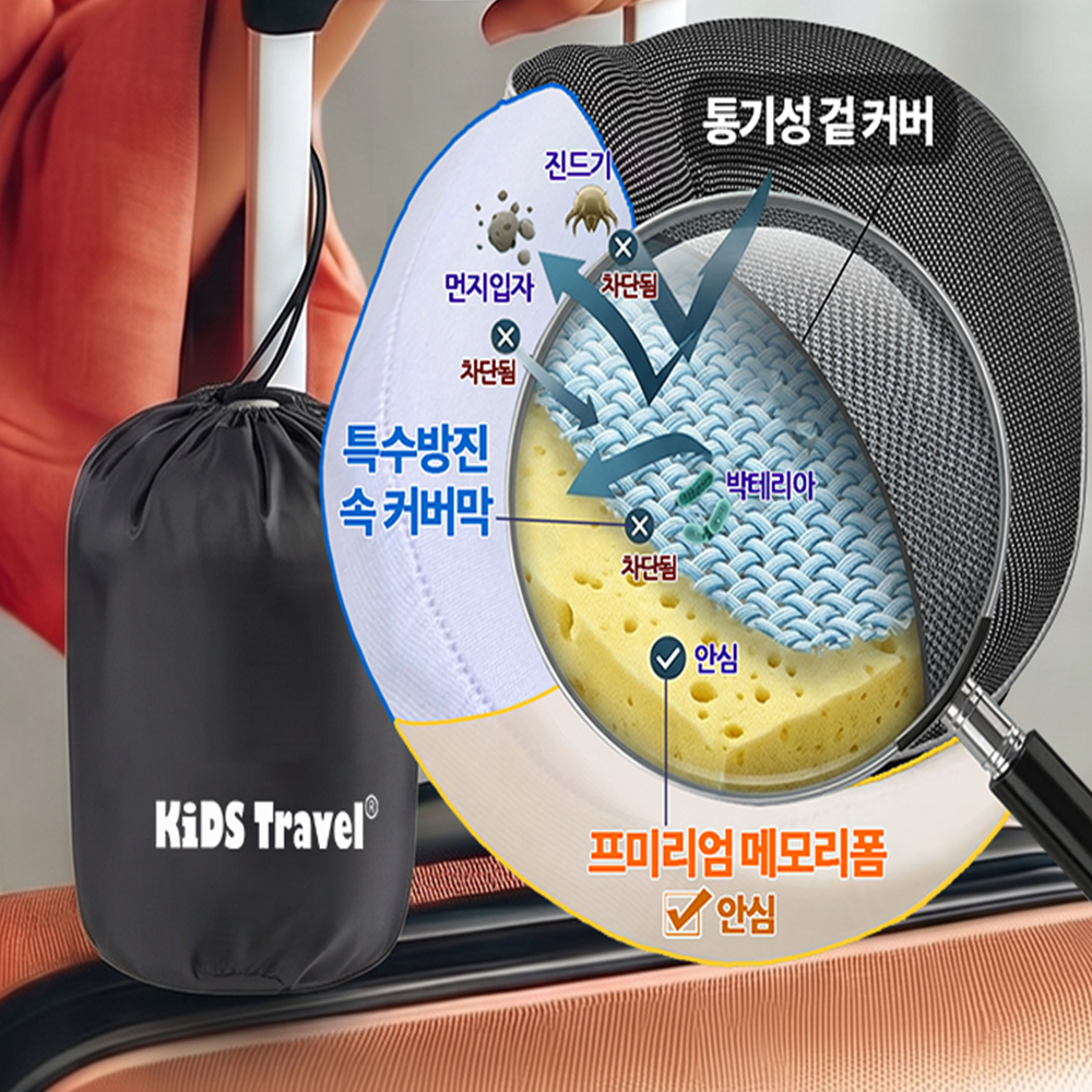 여행용 기내용 비행기 목베개 휴대용 목쿠션 에브리 메모리폼 목편한 해외 출장 필수품 준비물 - 상세 이미지 5