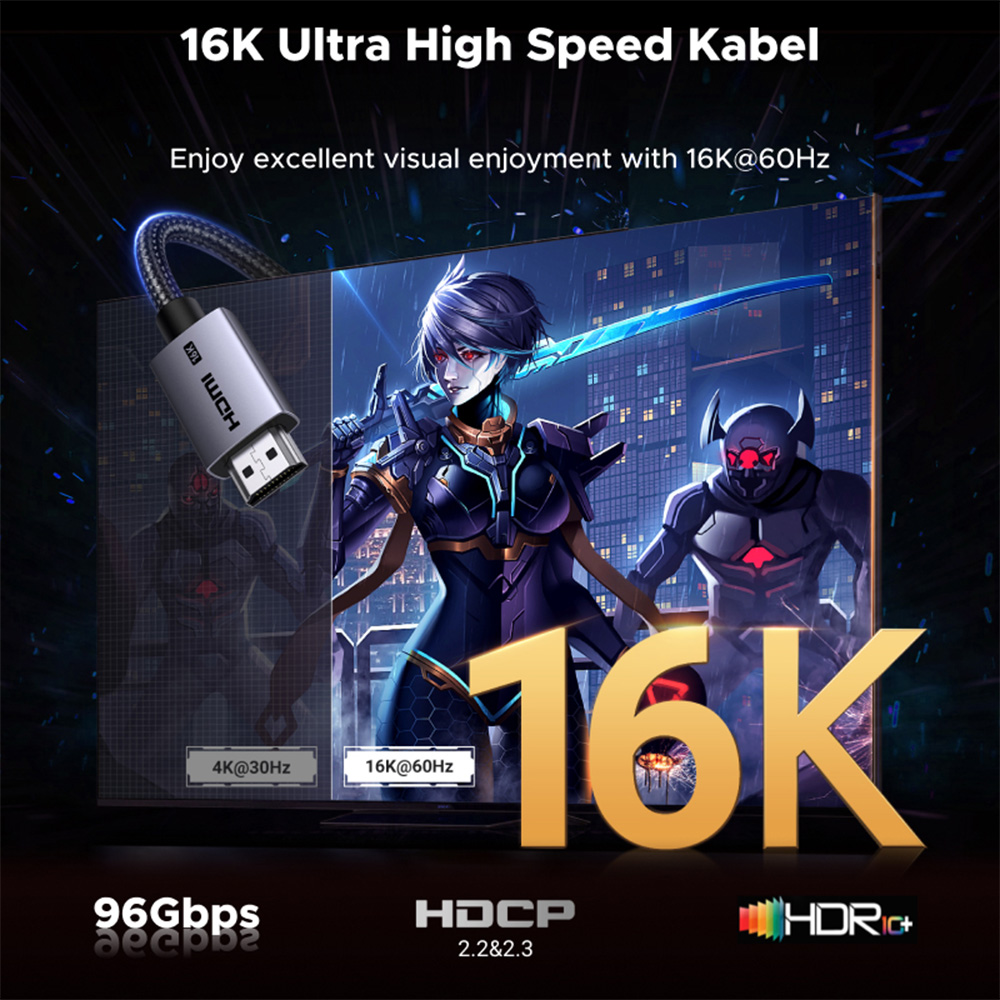 유그린 프리미엄 16K 60Hz HDMI V2.2 모니터 케이블 2m HD186 - 상세 이미지 3