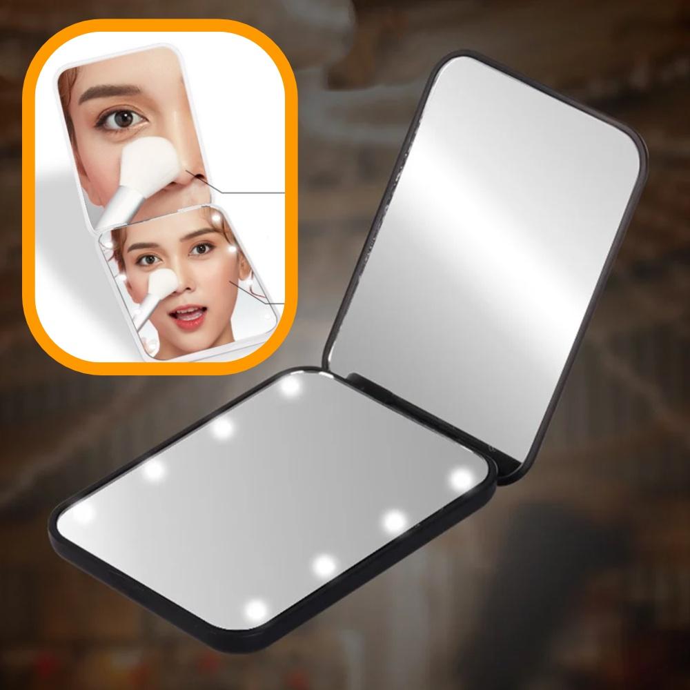 휴대용 led 확대거울 확대경 화장 탁상용 접이식led거울 - 상품 이미지