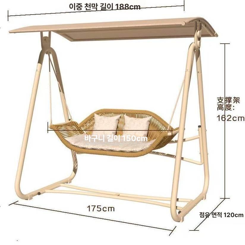 올렌토 야외그네의자 흔들의자 야외그네 전원주택 캐노피 미포함 선물 미포함 - 상세 이미지 4