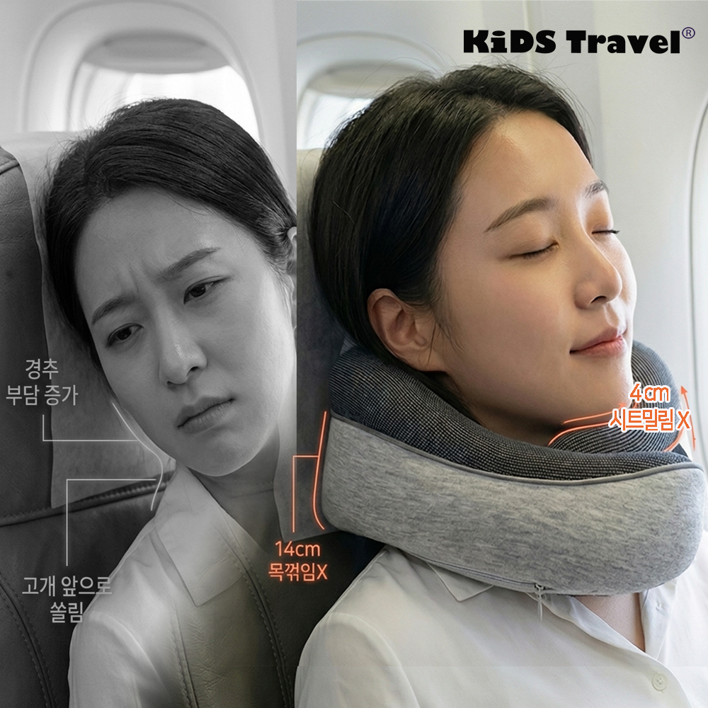여행용 기내용 비행기 목베개 휴대용 목쿠션 에브리 메모리폼 목편한 해외 출장 필수품 준비물 - 상세 이미지 2