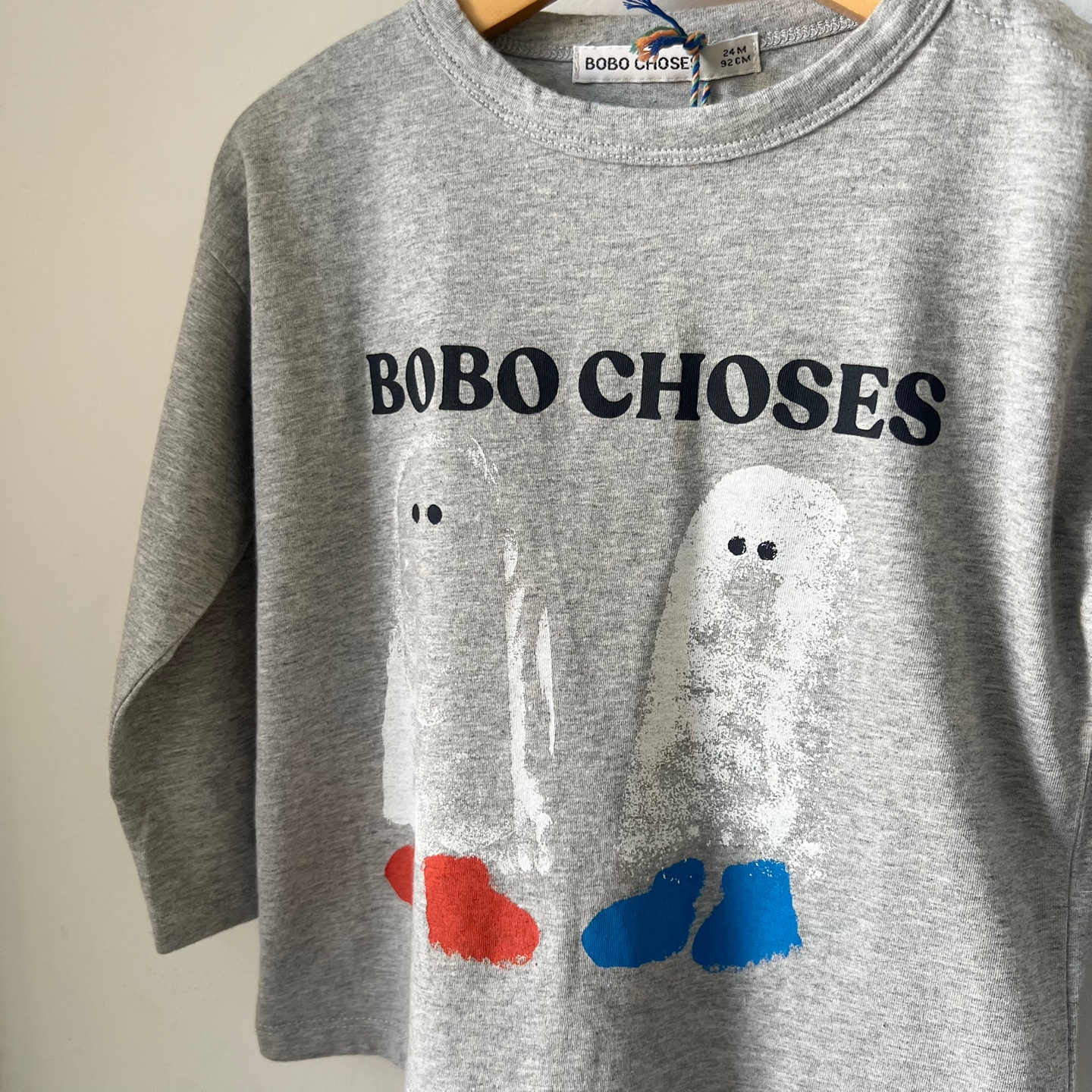 26FW 보보쇼즈 베이비 롱 슬리브 긴팔 티셔츠 그레이 B226AB046 051 - 상세 이미지 2