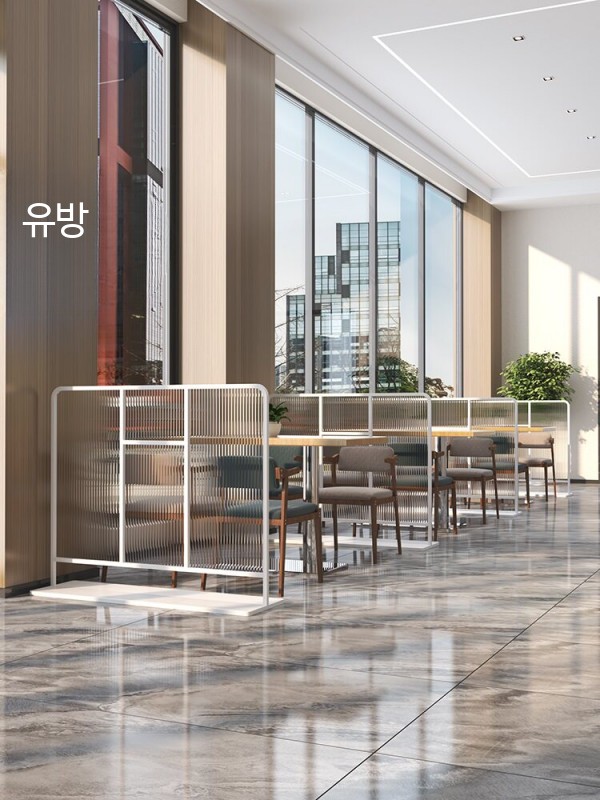 업소용 파티션 식당 가벽 공간분리 칸막이 호프집 음식점1. 골드 100x30x100 이미지 6