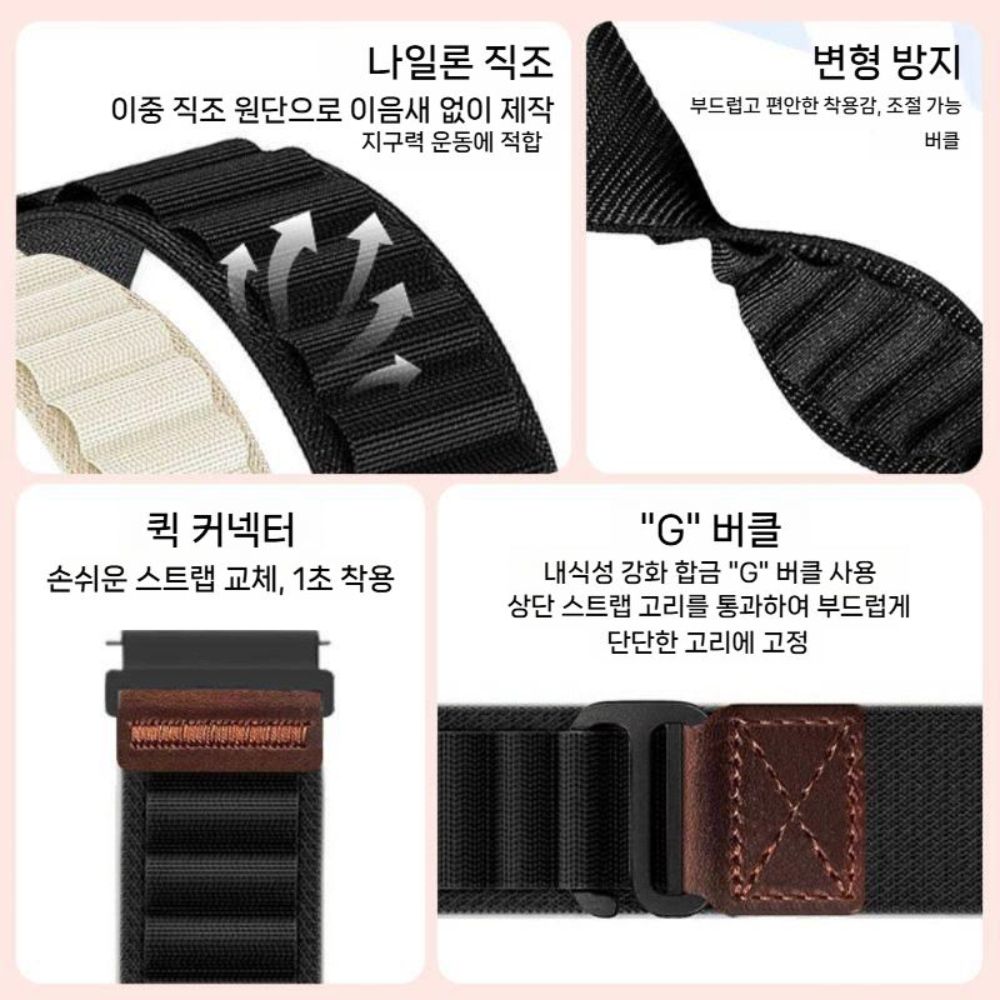 가민 포러너 170 70 스트랩 나일론 알파인 루프 가죽 패치 밴드 - 상세 이미지 3
