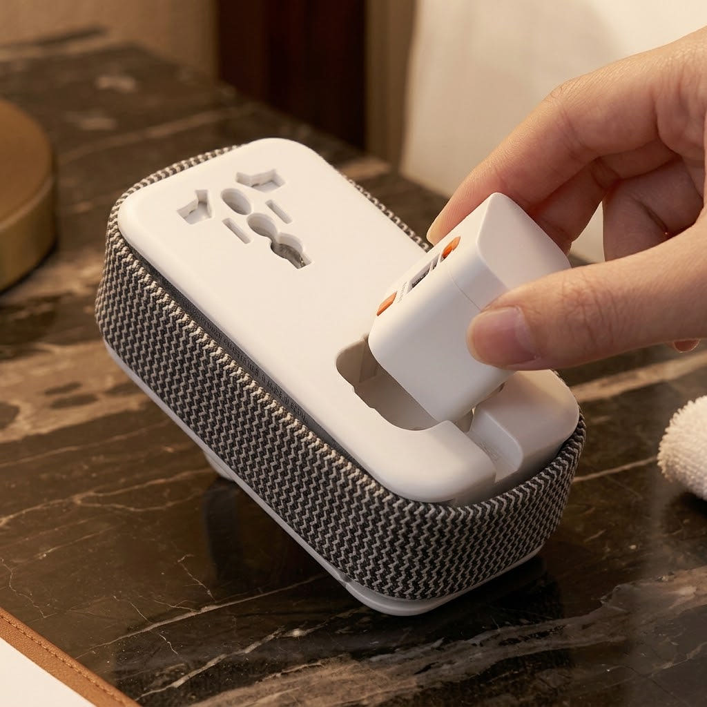 넥스트유몰 플러온 M4 해외 여행용 멀티 어댑터 USB PD 고속충전기 AC 3구 확장형 2500W