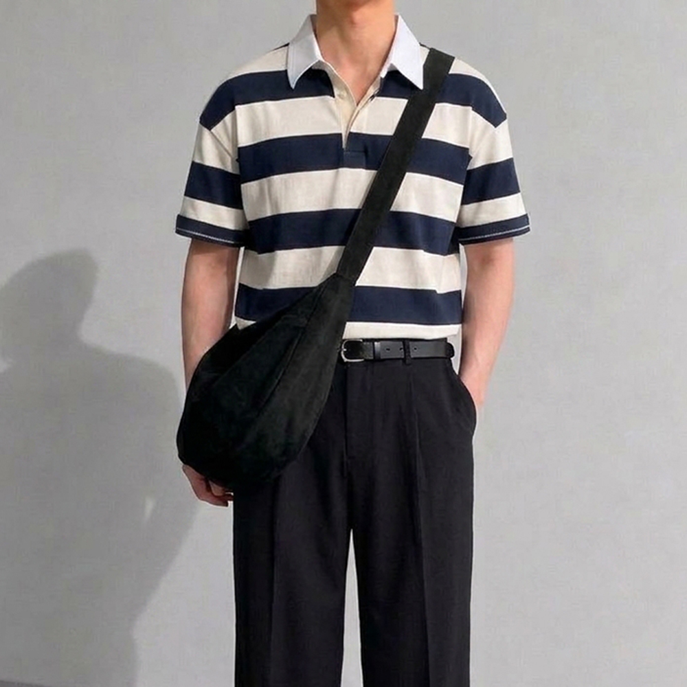 럭비티셔츠 럭비티 오버핏카라티 어깨넓어보이는반팔 - 상세 이미지 2