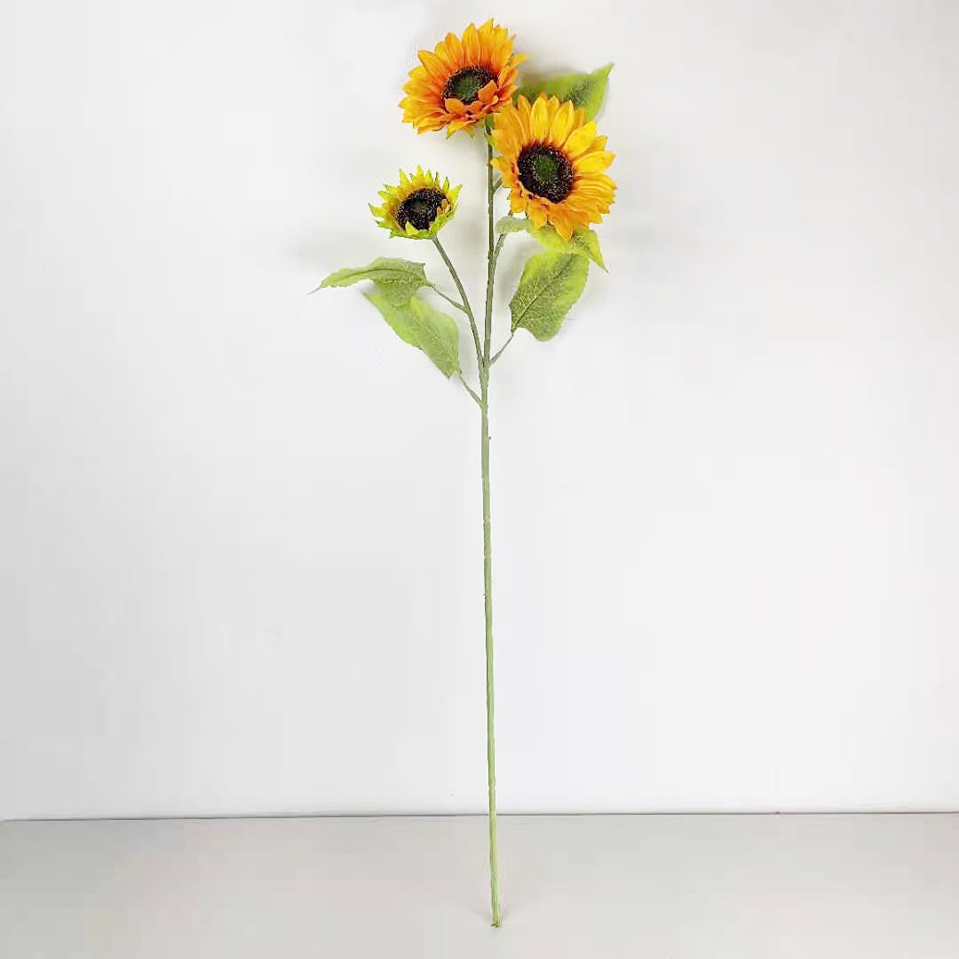 가더GADE L8 해바라기 90cm 꽃 3송이 대형 긴대 롱사이즈 인테리어조화 플라워 리스재료 촬영소품 성묘꽃 - 상세 이미지 3