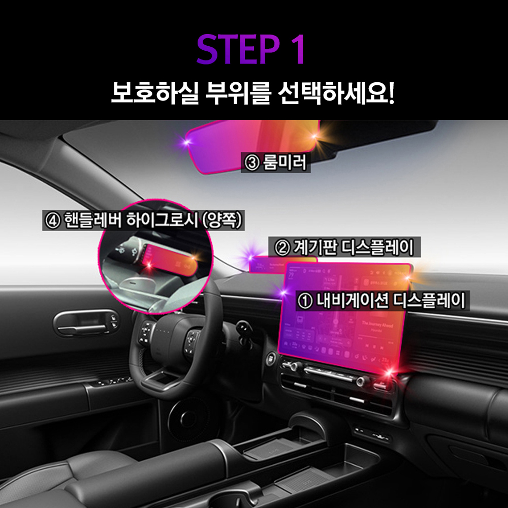 디 올 뉴 아반떼 CN8 보호필름 내비게이션 디스플레이 지문방지 브이가드 - 상세 이미지 2
