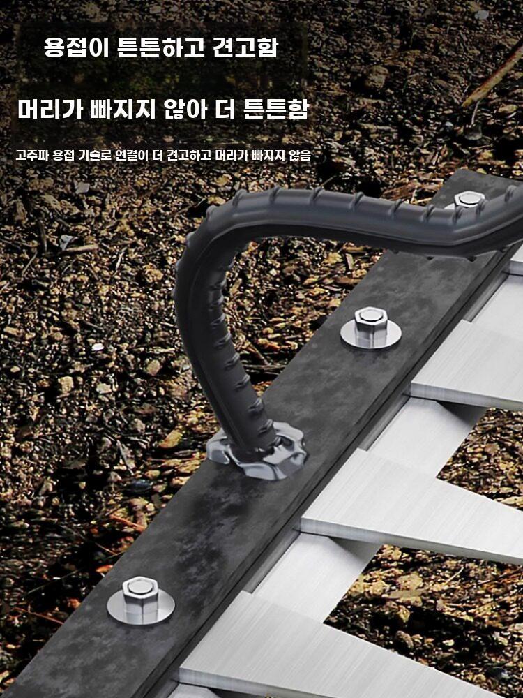농업용 제초갈퀴 잔디 갈퀴 강철 원예 탈부착 망간강 5톱니+1.2m 손잡이 - 상세 이미지 4