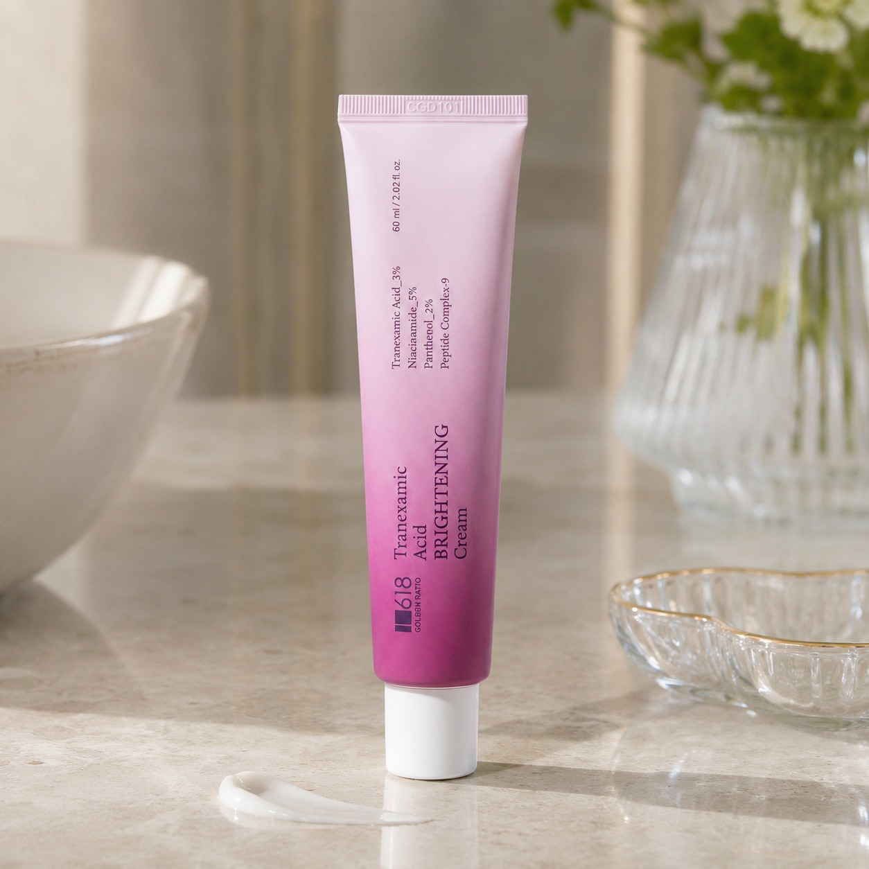 1.618 트라넥삼산 브라이트닝 크림 멜라제로 판테놀 미백 60ml, 1개 이미지 8