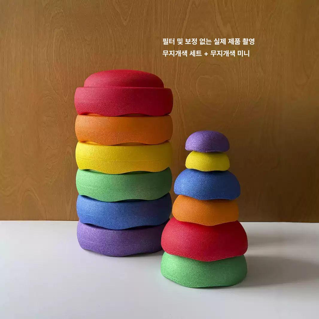 마카롱 레인보우 돌 EPP 균형감각 훈련기 실내외 유치원 원형 레인보우 컬러 6개 밸런스 보드 43 페이지 설명서 포함 - 상세 이미지 2