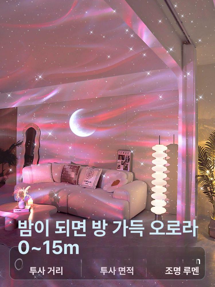 별빛 무드등 천장 프로젝션 조명 공주방 LED조명 갤럭시 은하수 오호라 플러그인 리모컨 각도조절 10장 음악없음 표준포장 - 상세 이미지 2