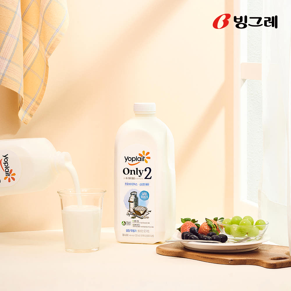 빙그레 요플레 only 2 플레인 대용량 요거트 1.8L, 1개 - 상품 이미지