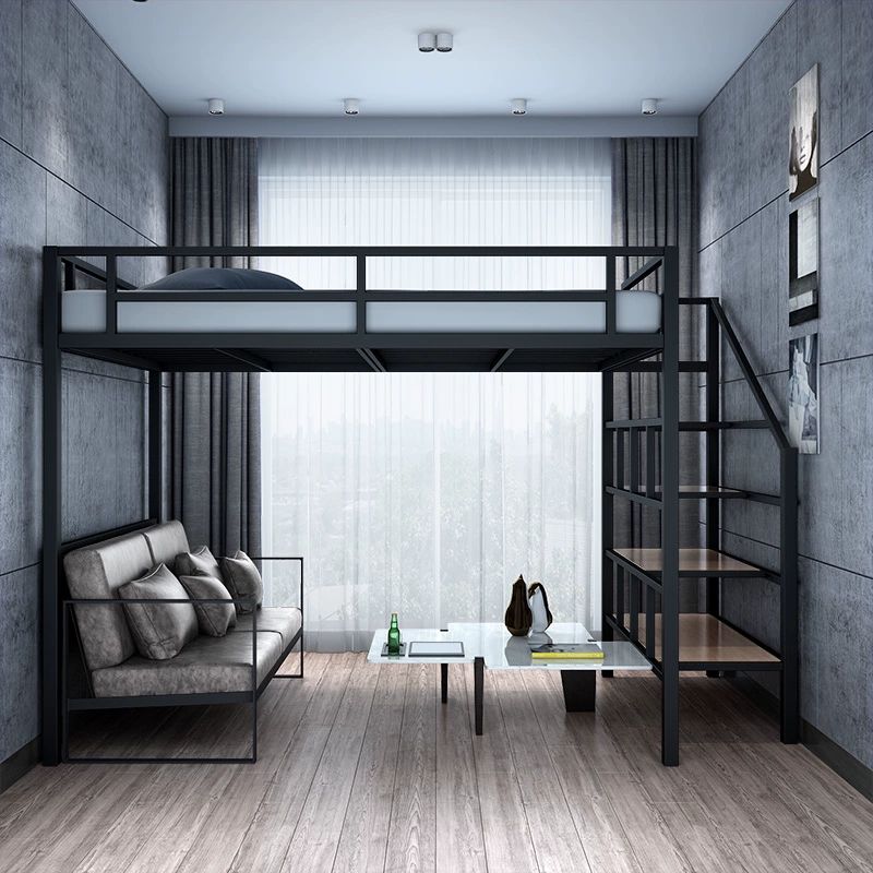 2층벙커침대 싱글 성인 철제 어른2층침대 높이 1.75m 난간 35cm 하단 높이 1.4m 1200mmx2000mm - 상품 이미지