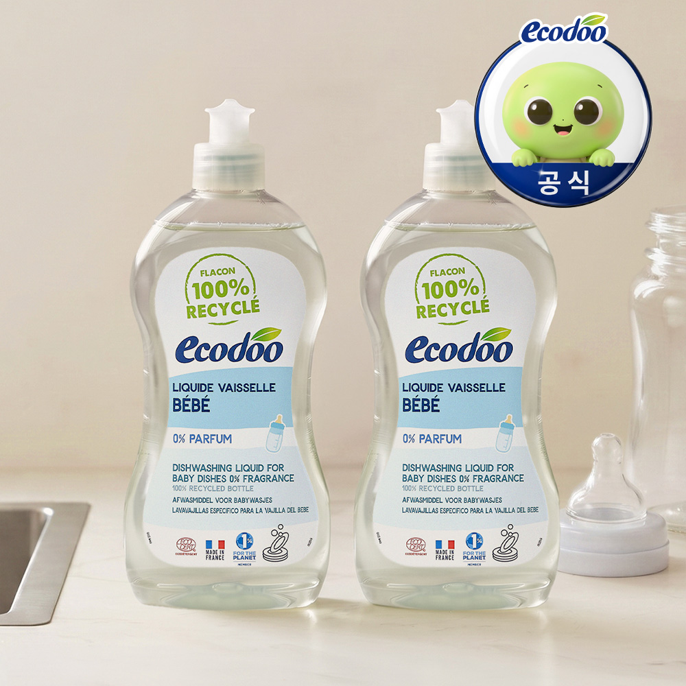 에코두 아기 젖병세정제 젖병세제 무향 500ml, 2개 - 메인 이미지