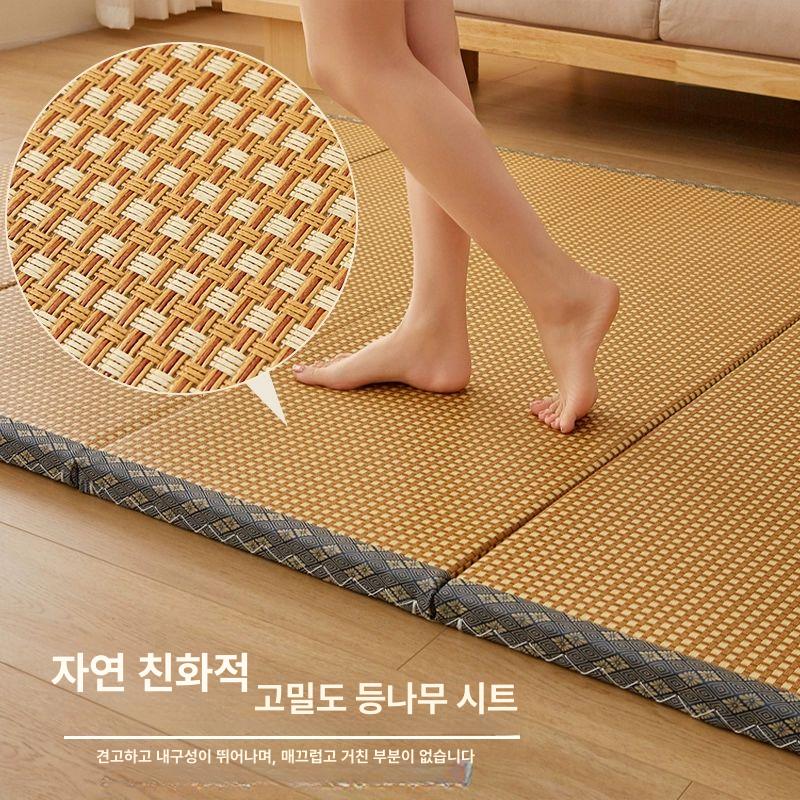 다다미매트 사계절 여름 접이식 카페트 거실 우통 3cm 블루 60x180cm - 상세 이미지 3