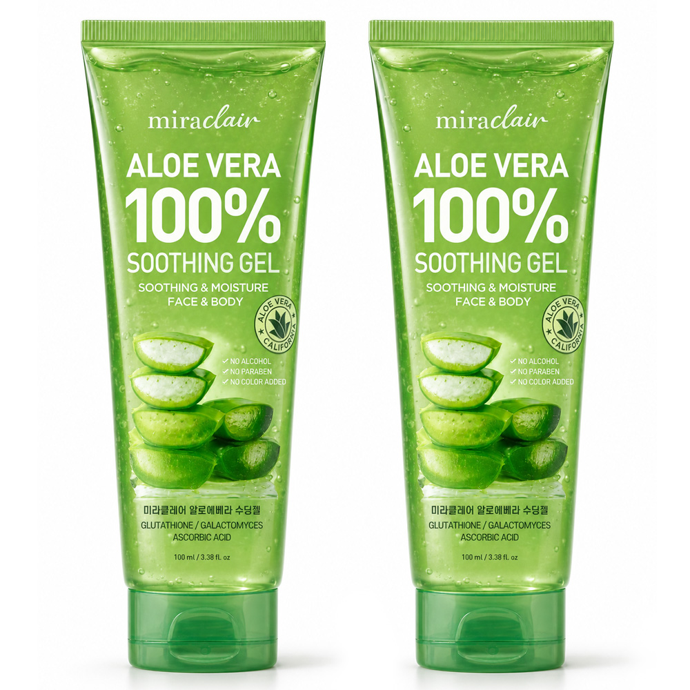 휴대용 순도100% 알로에베라 수딩젤 촉촉 수분보습 무알콜 진정 쿨링겔 100ml, 2개 - 상품 이미지