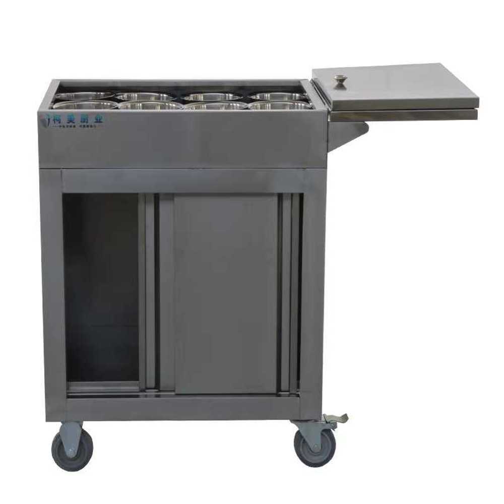 업소용 소스통 카트 식당 배식 조미료 양념 육수 운반 슬라이딩 도어 - 상품 이미지