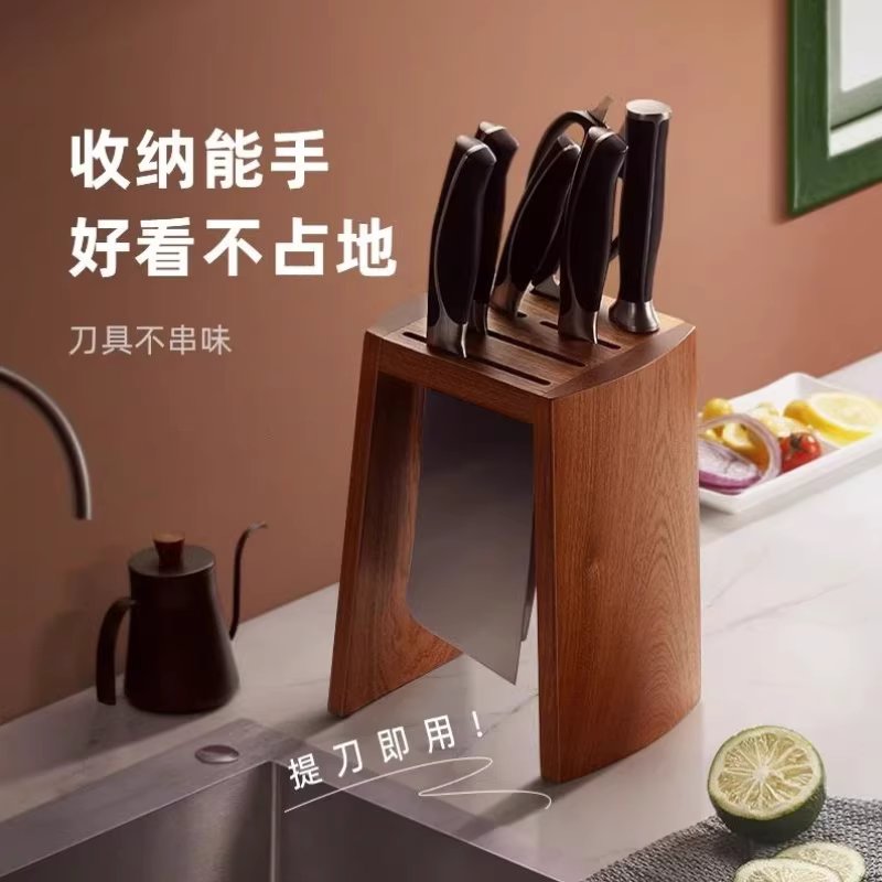 원목 칼블럭 칼꽂이 주방 가위 다용도 스탠드형 홀더 16x13.5x25 - 상세 이미지 5