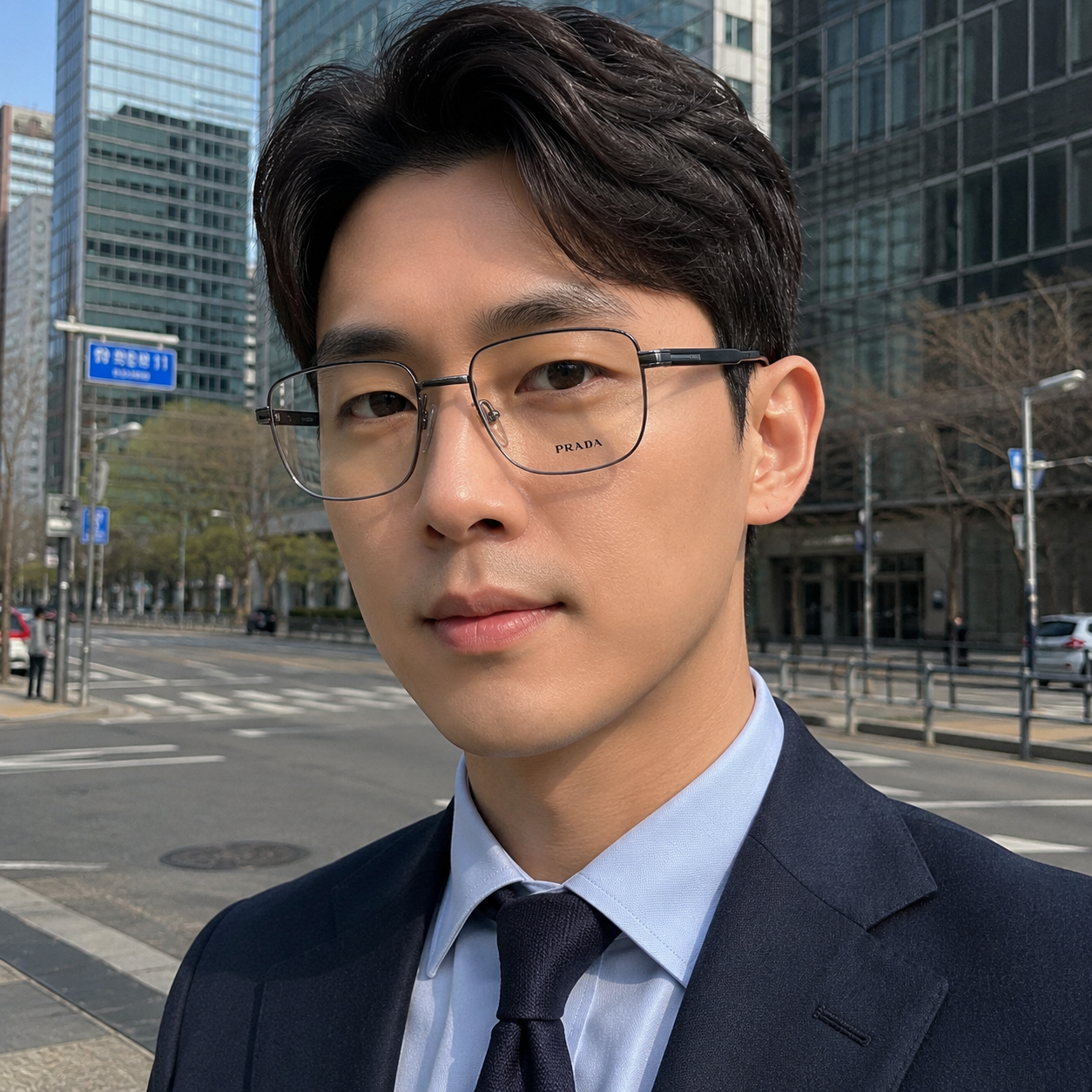 프라다 안경 VPR B51 20C 101 55사이즈 큰얼굴 빅사이즈 남자 명품 스퀘어 메탈 - 상세 이미지 2