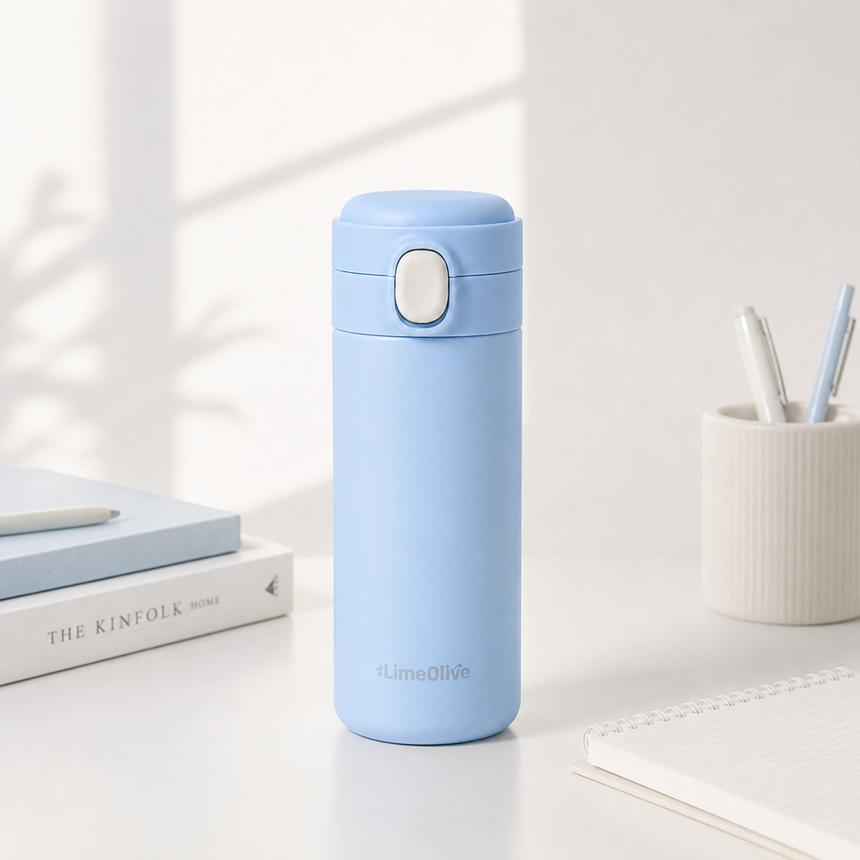 초등 원터치 텀블러 보온보냉 뮤티드 350ml, 스카이블루 - 상품 이미지